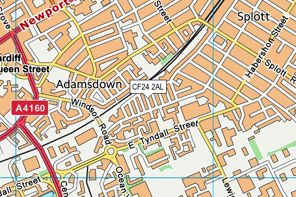 CF24 2AL map - OS VectorMap District (Ordnance Survey)