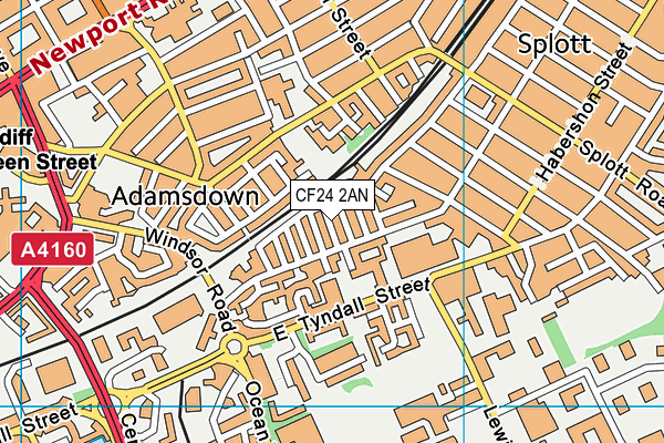 CF24 2AN map - OS VectorMap District (Ordnance Survey)