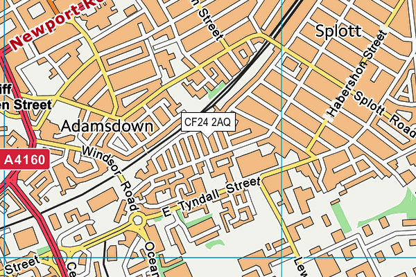 CF24 2AQ map - OS VectorMap District (Ordnance Survey)