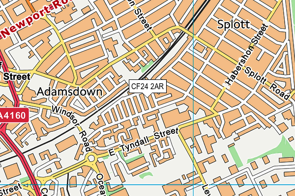 CF24 2AR map - OS VectorMap District (Ordnance Survey)