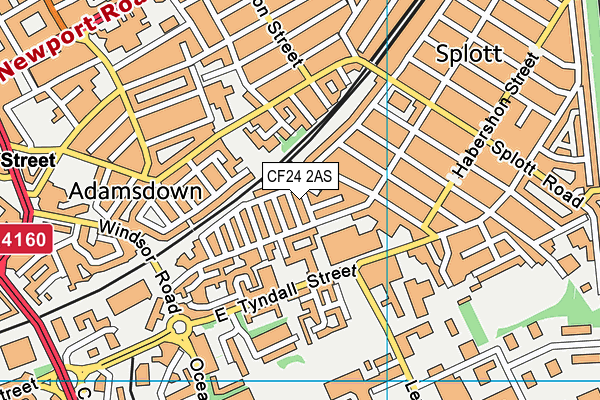 CF24 2AS map - OS VectorMap District (Ordnance Survey)