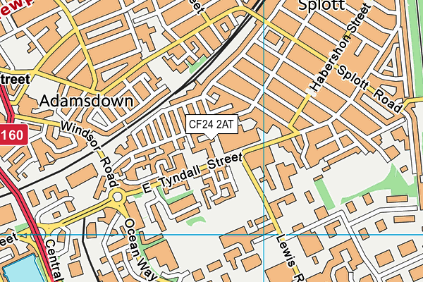 CF24 2AT map - OS VectorMap District (Ordnance Survey)