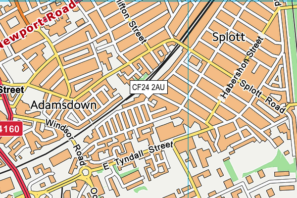 CF24 2AU map - OS VectorMap District (Ordnance Survey)