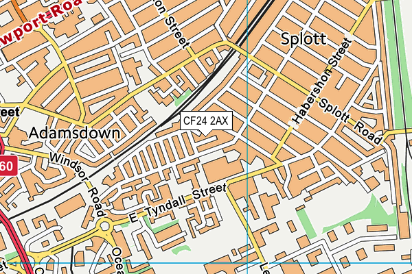 CF24 2AX map - OS VectorMap District (Ordnance Survey)