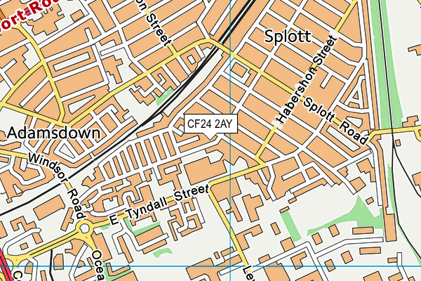 CF24 2AY map - OS VectorMap District (Ordnance Survey)