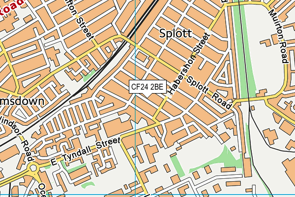 CF24 2BE map - OS VectorMap District (Ordnance Survey)