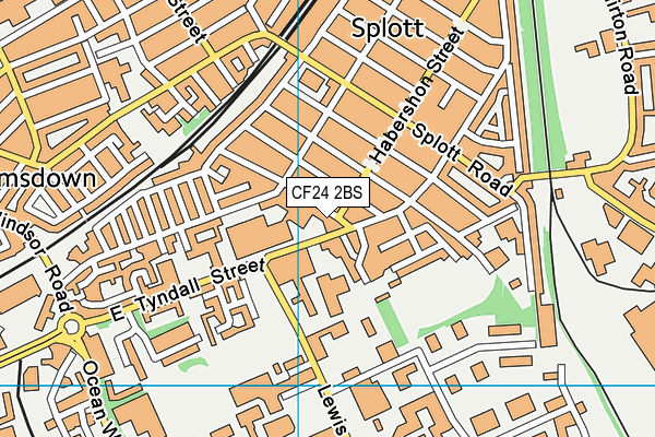 CF24 2BS map - OS VectorMap District (Ordnance Survey)