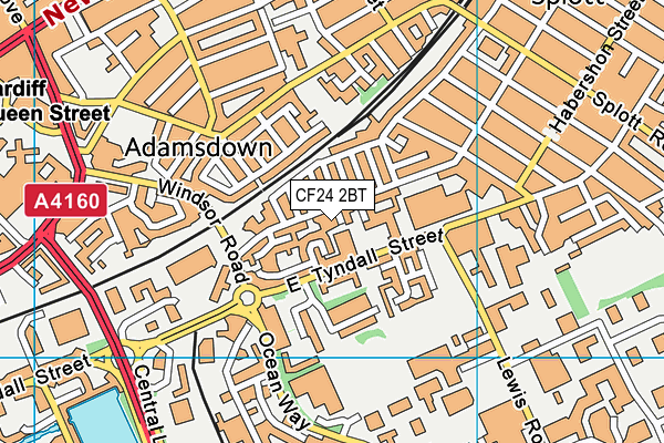 CF24 2BT map - OS VectorMap District (Ordnance Survey)