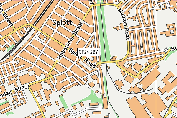 CF24 2BY map - OS VectorMap District (Ordnance Survey)