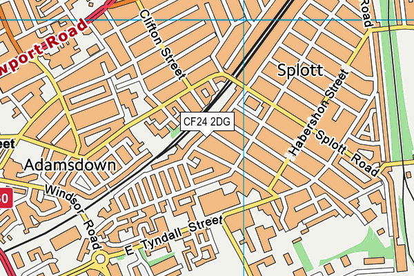 CF24 2DG map - OS VectorMap District (Ordnance Survey)