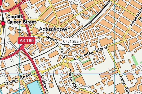 CF24 2EB map - OS VectorMap District (Ordnance Survey)