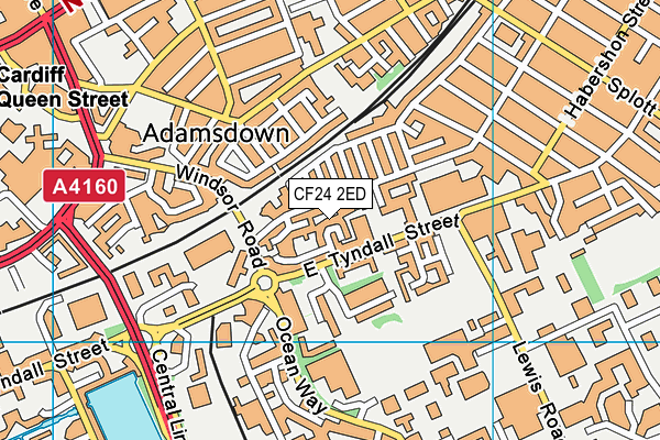 CF24 2ED map - OS VectorMap District (Ordnance Survey)