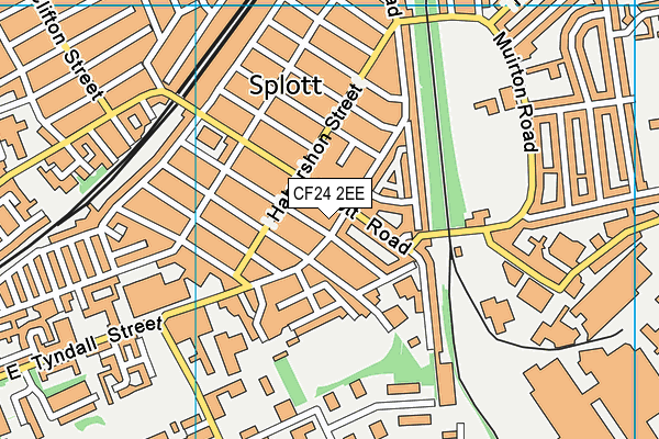 CF24 2EE map - OS VectorMap District (Ordnance Survey)