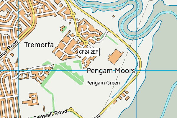 CF24 2EF map - OS VectorMap District (Ordnance Survey)