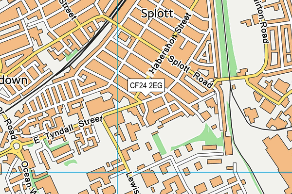 CF24 2EG map - OS VectorMap District (Ordnance Survey)