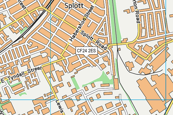 CF24 2ES map - OS VectorMap District (Ordnance Survey)