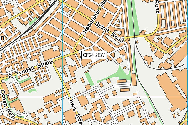 CF24 2EW map - OS VectorMap District (Ordnance Survey)