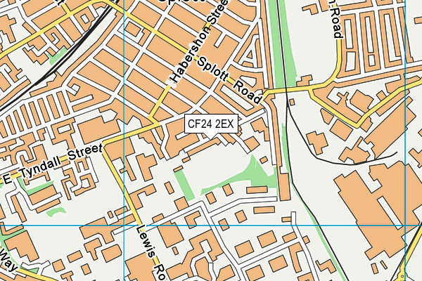 CF24 2EX map - OS VectorMap District (Ordnance Survey)