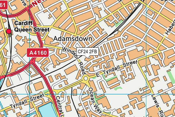 CF24 2FB map - OS VectorMap District (Ordnance Survey)