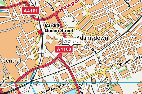 CF24 2FL map - OS VectorMap District (Ordnance Survey)