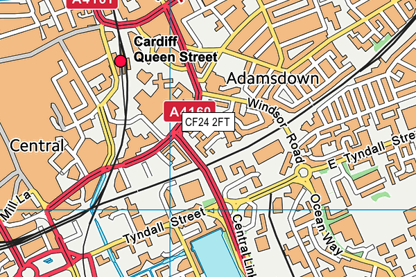 CF24 2FT map - OS VectorMap District (Ordnance Survey)