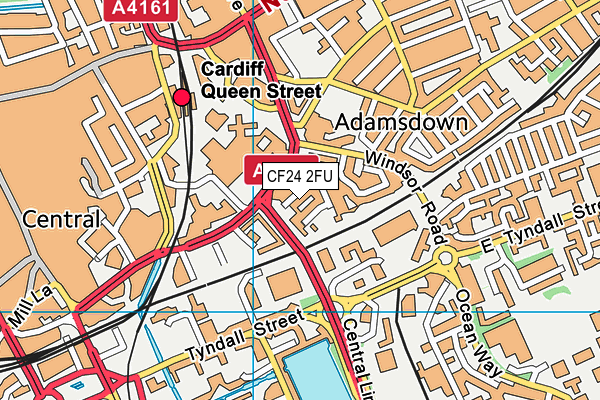 CF24 2FU map - OS VectorMap District (Ordnance Survey)