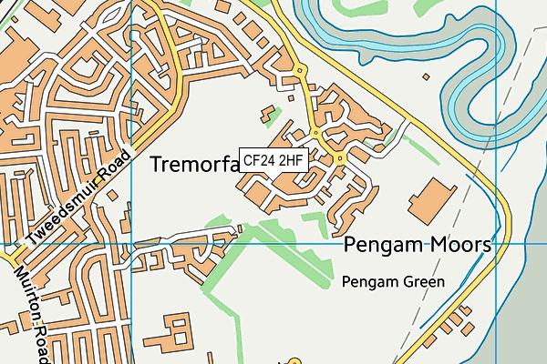 CF24 2HF map - OS VectorMap District (Ordnance Survey)