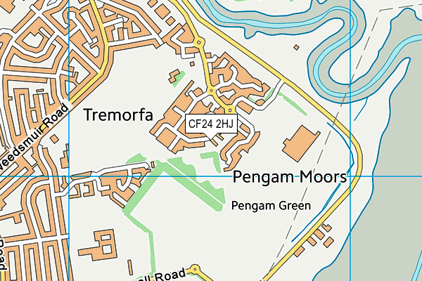 CF24 2HJ map - OS VectorMap District (Ordnance Survey)