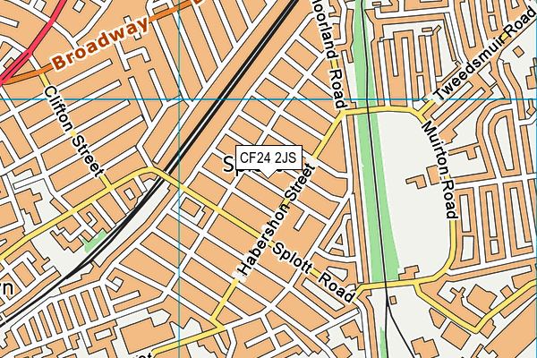 CF24 2JS map - OS VectorMap District (Ordnance Survey)