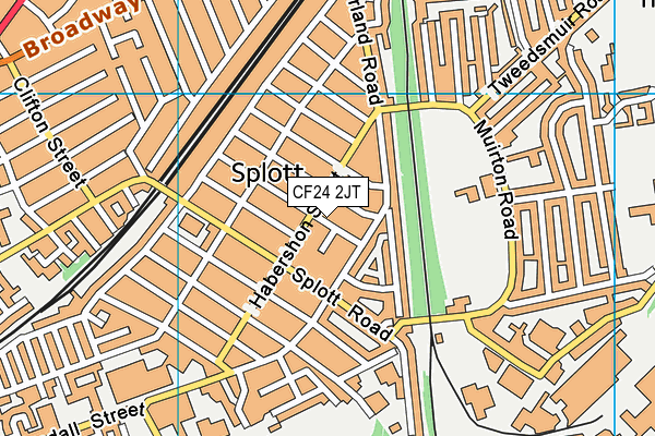 CF24 2JT map - OS VectorMap District (Ordnance Survey)