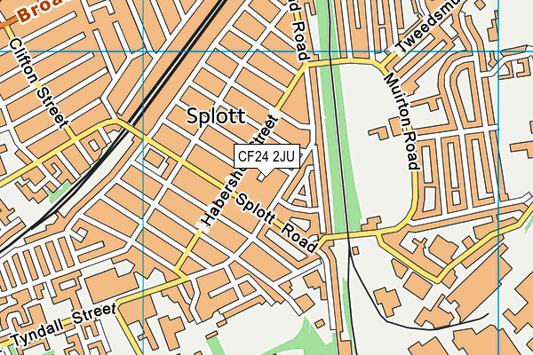 CF24 2JU map - OS VectorMap District (Ordnance Survey)