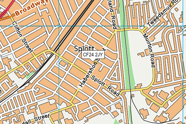 CF24 2JY map - OS VectorMap District (Ordnance Survey)