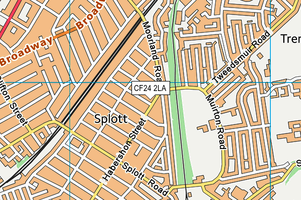 CF24 2LA map - OS VectorMap District (Ordnance Survey)