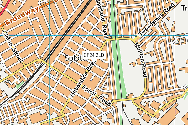 CF24 2LD map - OS VectorMap District (Ordnance Survey)