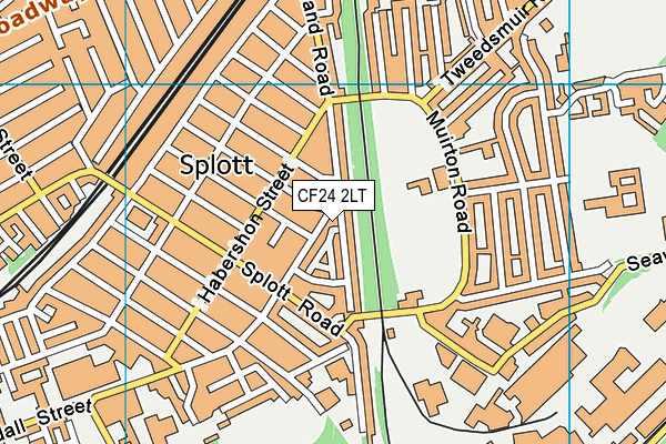 CF24 2LT map - OS VectorMap District (Ordnance Survey)