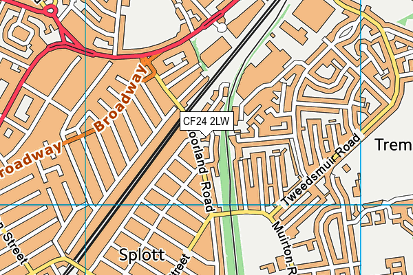 CF24 2LW map - OS VectorMap District (Ordnance Survey)