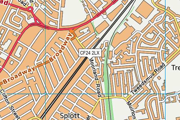 CF24 2LX map - OS VectorMap District (Ordnance Survey)