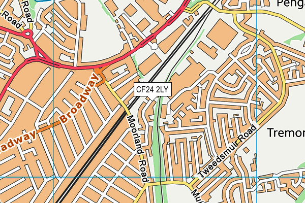 CF24 2LY map - OS VectorMap District (Ordnance Survey)