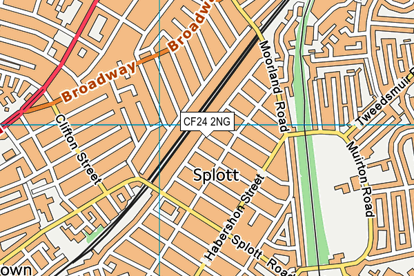 CF24 2NG map - OS VectorMap District (Ordnance Survey)