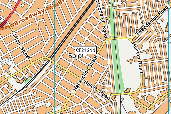 CF24 2NN map - OS VectorMap District (Ordnance Survey)