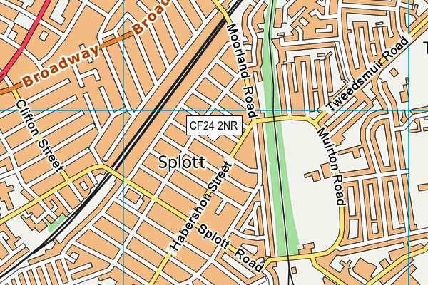 CF24 2NR map - OS VectorMap District (Ordnance Survey)