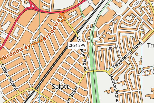 CF24 2PA map - OS VectorMap District (Ordnance Survey)