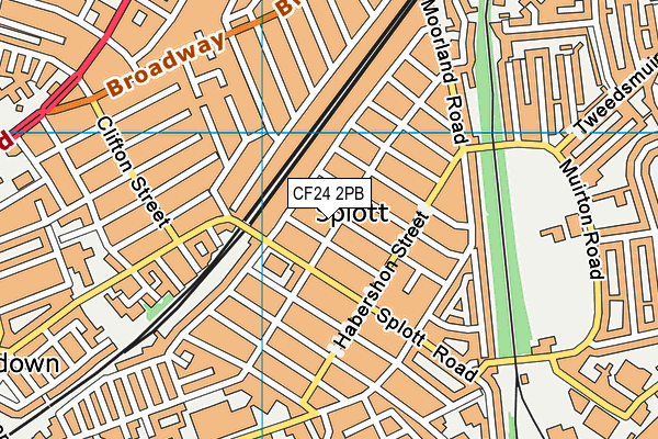 CF24 2PB map - OS VectorMap District (Ordnance Survey)