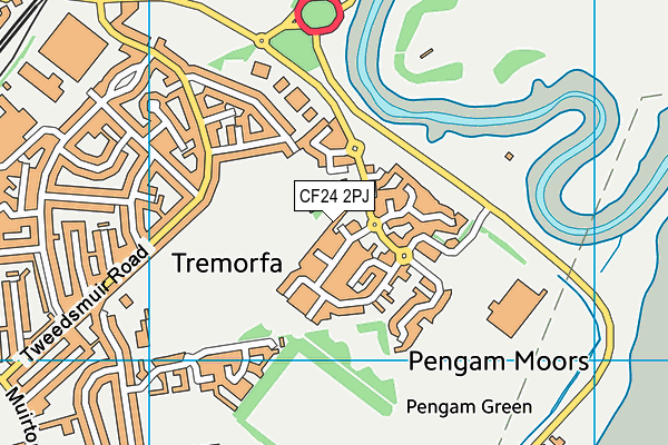 CF24 2PJ map - OS VectorMap District (Ordnance Survey)