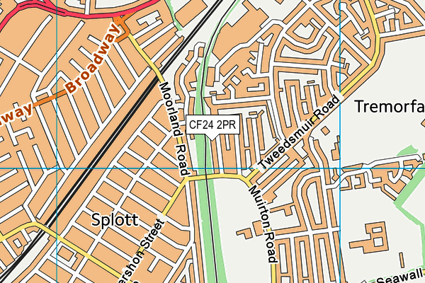 CF24 2PR map - OS VectorMap District (Ordnance Survey)