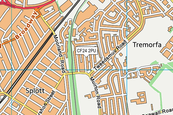 CF24 2PU map - OS VectorMap District (Ordnance Survey)