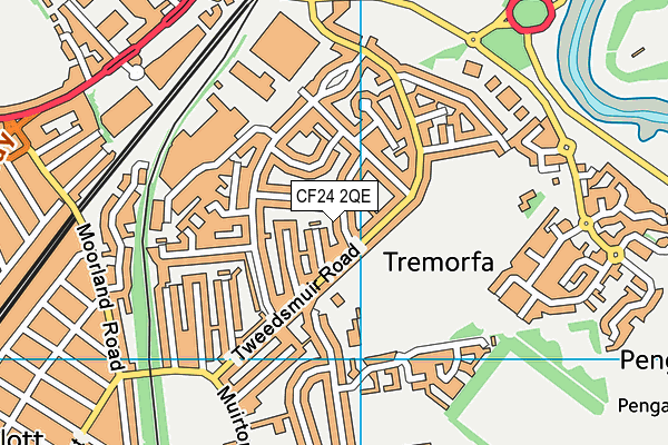 CF24 2QE map - OS VectorMap District (Ordnance Survey)