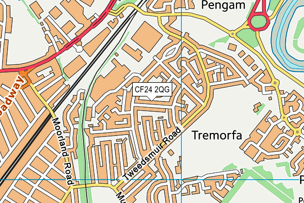 CF24 2QG map - OS VectorMap District (Ordnance Survey)