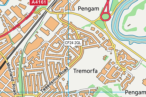 CF24 2QL map - OS VectorMap District (Ordnance Survey)