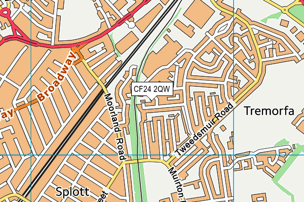 CF24 2QW map - OS VectorMap District (Ordnance Survey)